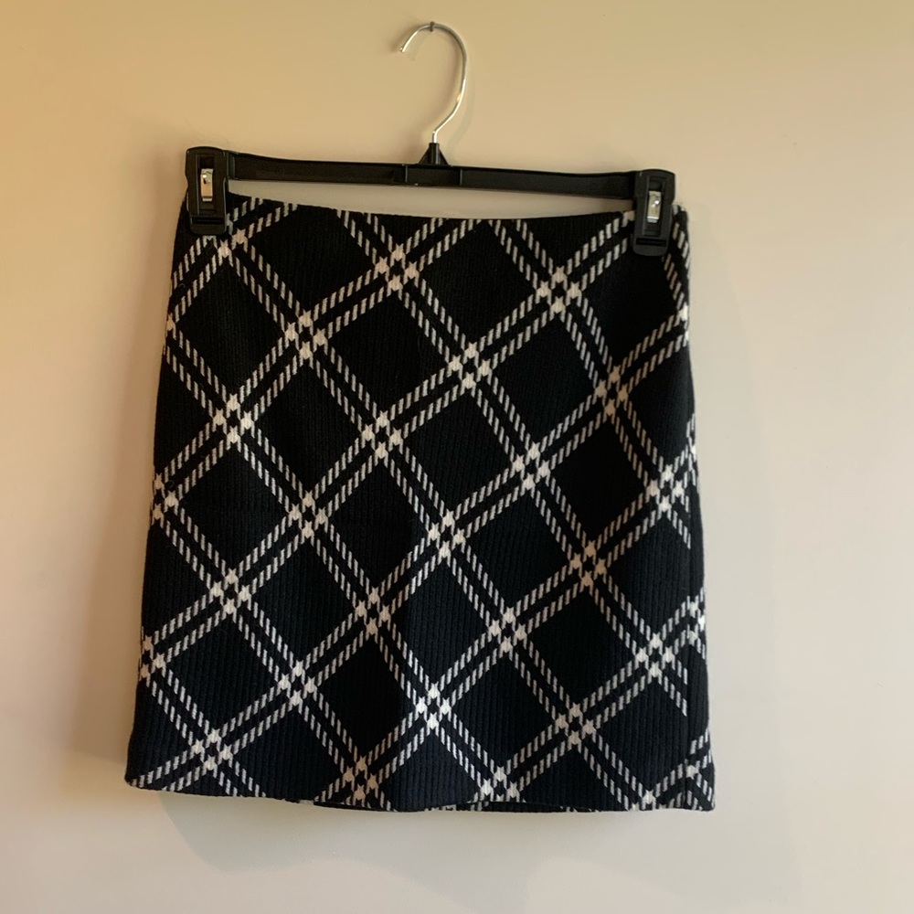 Black and White Plaid Skirt
